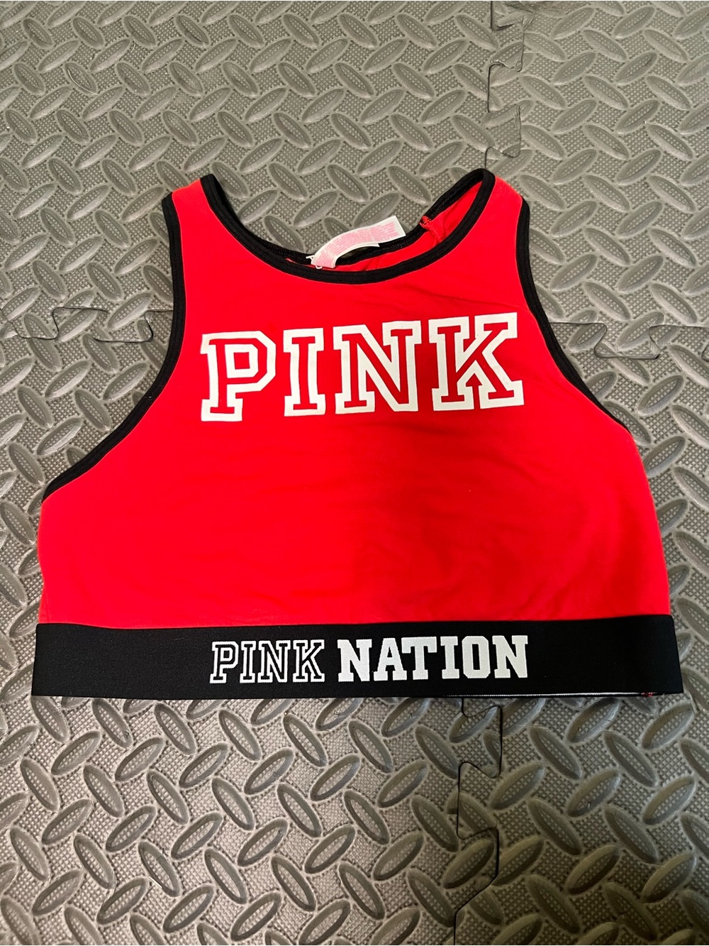 PINK Victoria's Secret Bright Red Bra with White Logo